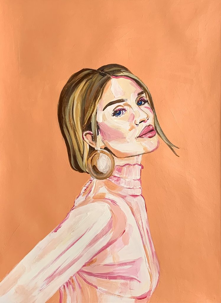 Malowany portret kobiety kolorowy